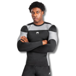 Venum Tempest Men's Long Sleeve Rashguard - Black/Grey