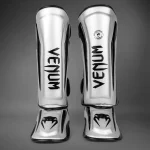Venum Elite Standup Shinguards - Silver/Black - Image 2