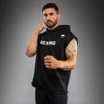 Venum VT Boxing Sleeveless Hoodie - Black/White - Image 3