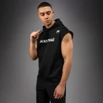 Venum VT Muay Thai Sleeveless Hoodie - Black/White - Image 2
