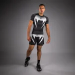 Venum No Gi Rashguards - Black/White Short Sleeve - Image 5