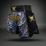 Venum Wolf Atak Muay Thai Shorts - Black/Grey - Image 2