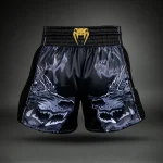 Venum Wolf Atak Muay Thai Shorts - Black/Grey - Image 4