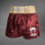 Venum Classic Muay Thaï Short - Burgundy/Gold/White - Image 3
