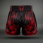 Venum Wolf Atak Muay Thai Shorts - Black/Red - Image 4