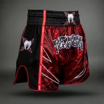 Venum Wolf Atak Muay Thai Shorts - Black/Red - Image 3