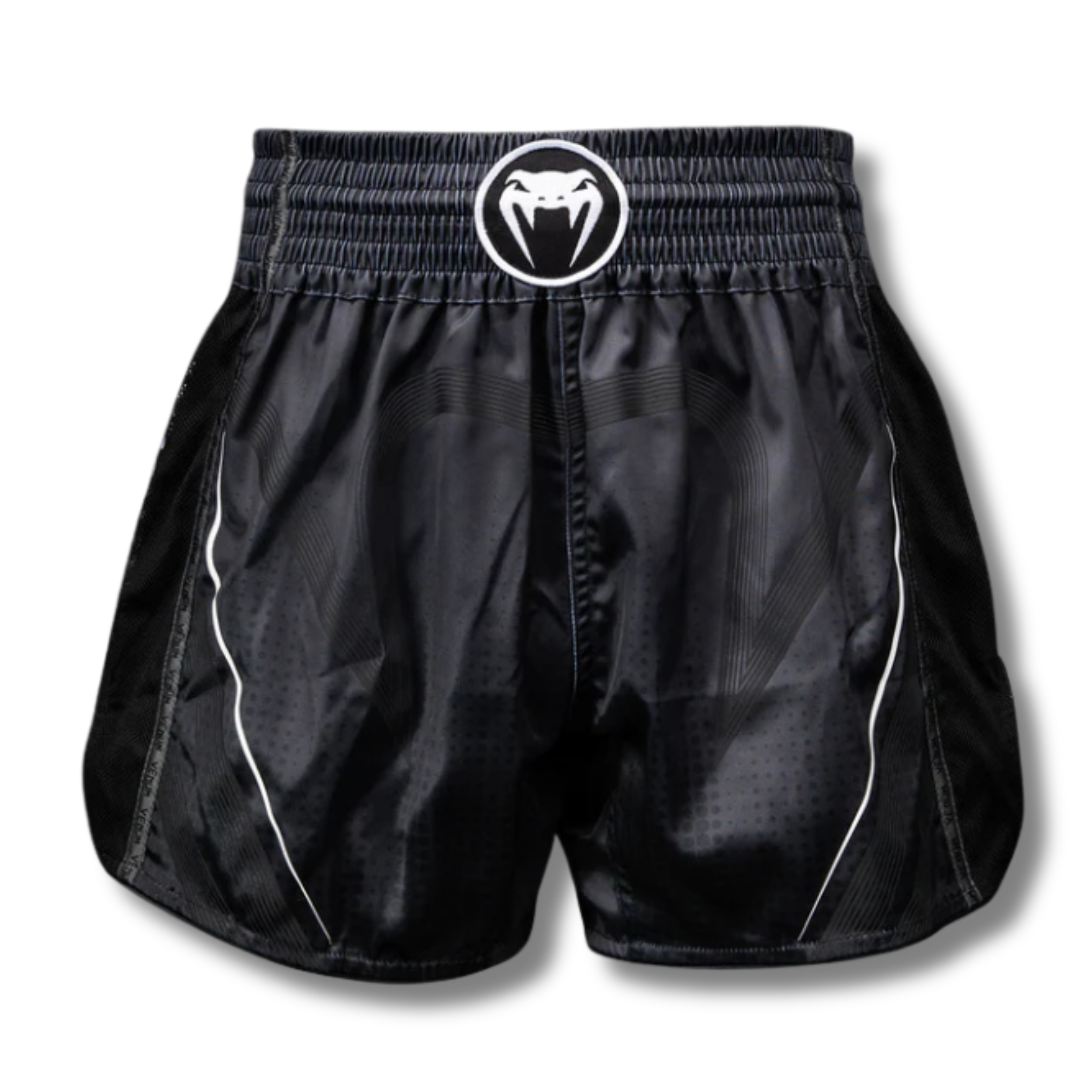 Untitled design (34) Venum Stealth Muay Thai Shorts - Black/White - Image 1