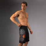 Venum Gladiator 5.0 Men’s Fight Shorts - Black/Silver - Image 2