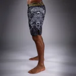 Wolf Atak Venum Fightshorts - Black/Grey - Image 3