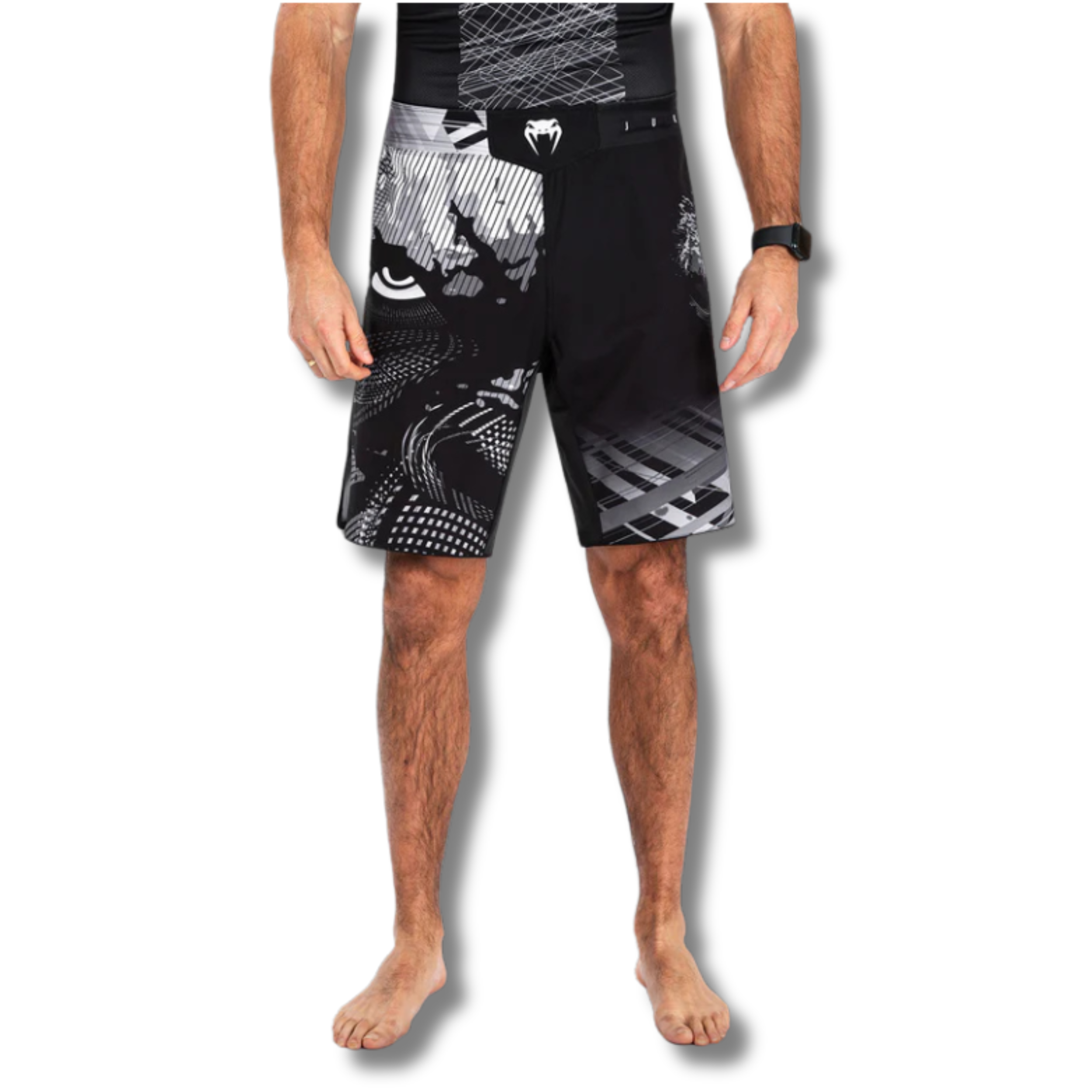 Untitled design (78) Venum Gorilla Jungle Fightshort - Black/White - Image 1