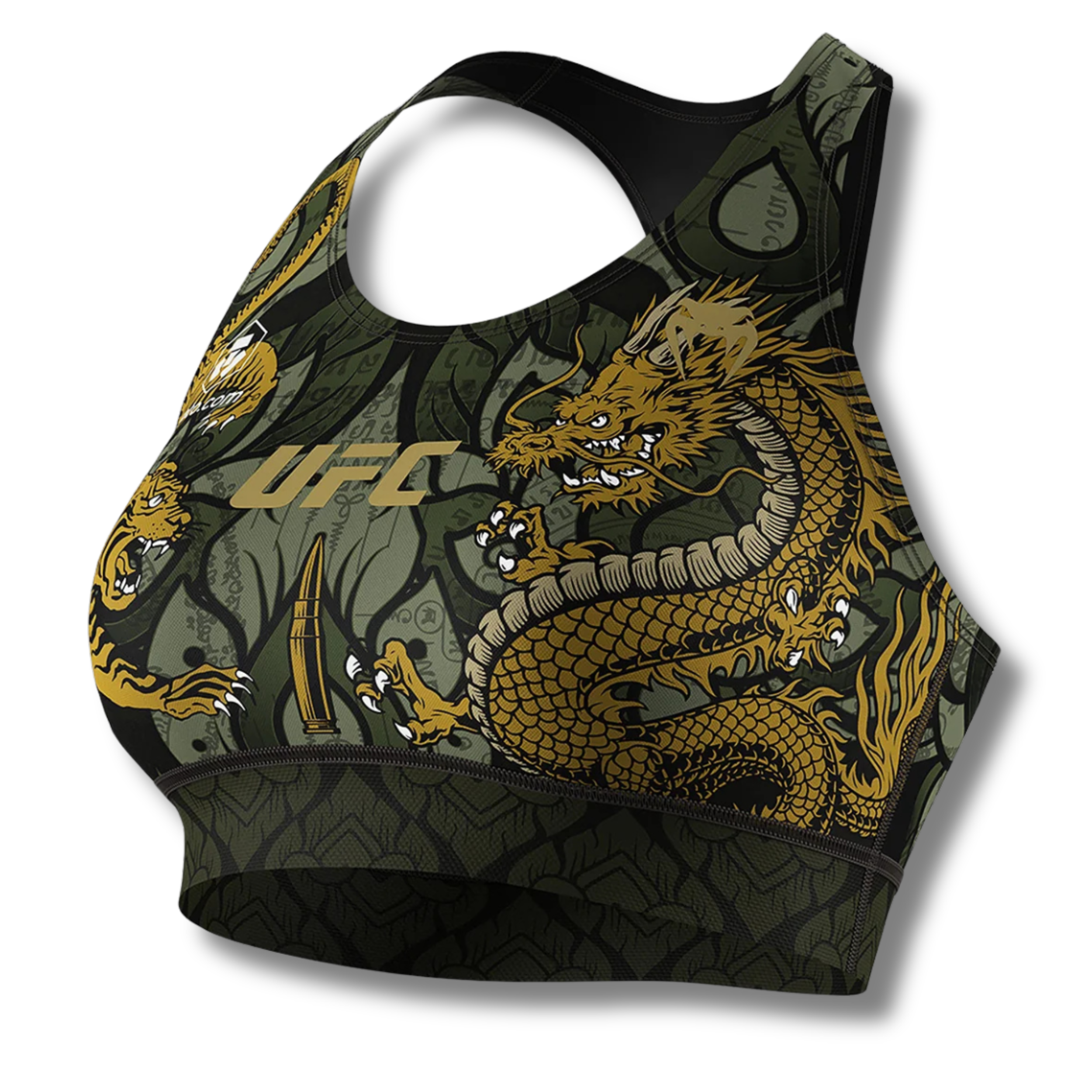Untitled design (83) UFC Unrivaled by Venum Women’s Green Valentina Shevchenko Sports Bra - Image 1